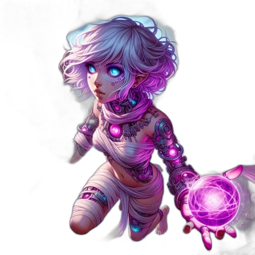 staff, creature, fantasy art, concept art, pixel art, cyberpunk, outer space, pastel transparent PNG cut-out
