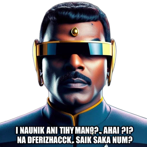 mask, face, robot, concept art, comic book art, 3d render, star, trek transparent PNG cut-out