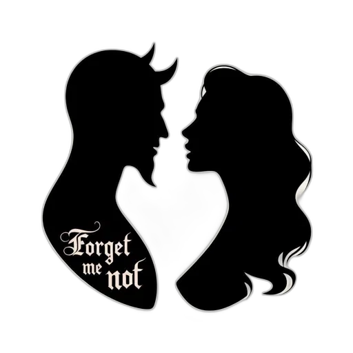 concept art, fantasy art, cartoon, two, silhouettes, face, each, other transparent PNG cut-out