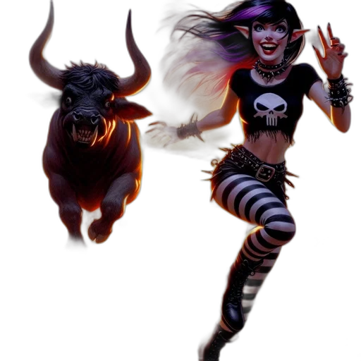 creature, concept art, fantasy art, comic book art, cyberpunk, dark, youthful, woman transparent PNG cut-out