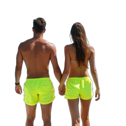 jacket, 3d render, beach, neon lights transparent PNG cut-out