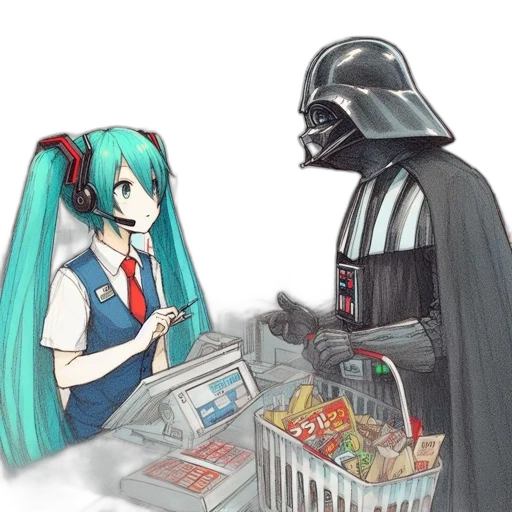 food, robot, weapon, vaporwave, anime, comic book art, cyberpunk, outer space transparent PNG cut-out