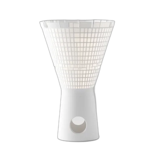 3d render, white, model, modern, lamp, cylindrical, base, conical transparent PNG cut-out