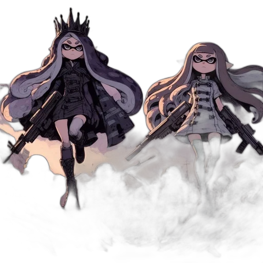 crown, dress, concept art, pixel art, fantasy art, watercolor, dark, monochrome transparent PNG cut-out