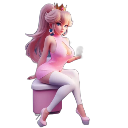 dress, staff, crown, 3d render, concept art, pixel art, vaporwave, pastel transparent PNG cut-out
