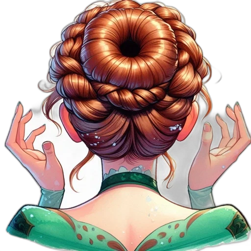 hair, crown, jewelry, dress, concept art, fantasy art, pixel art, cartoon transparent PNG cut-out