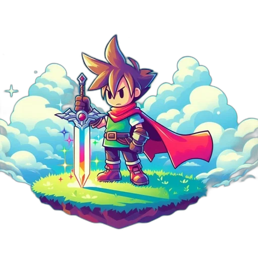 sword, staff, weapon, dragon, pixel art, fantasy art, concept art, watercolor transparent PNG cut-out