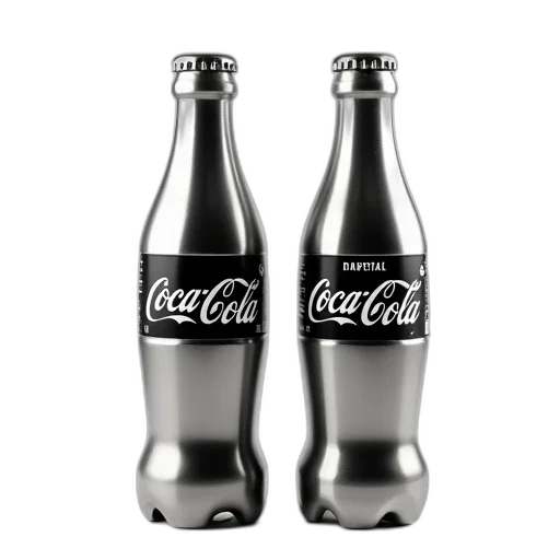 bottle, food, 3d render, photorealistic, pair, identical, coca-cola, bottles transparent PNG cut-out