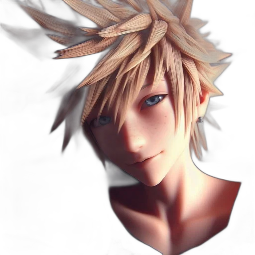 face, mask, crown, hair, 3d render, photorealistic, fantasy art, anime transparent PNG cut-out