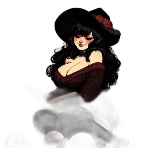 hat, dress, concept art, fantasy art transparent PNG cut-out