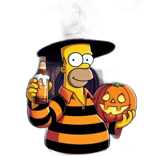 hat, mask, concept art, cartoon, pixel art, fire, homer, simpson transparent PNG cut-out
