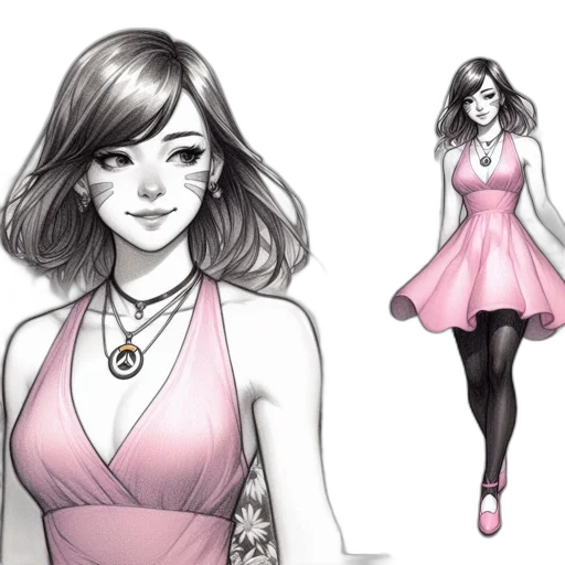 dress, concept art, fantasy art, cartoon, comic book art, pastel, monochrome, colorful transparent PNG cut-out