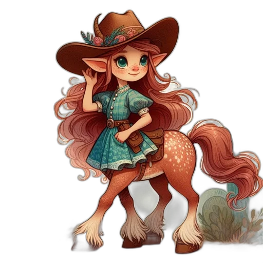 hat, fantasy art, concept art, watercolor, pixel art, whimsical, young, girl transparent PNG cut-out