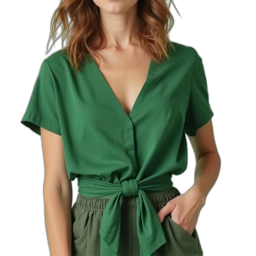 dress, jacket, green, earth tones, women, top, knot, waistband transparent PNG cut-out