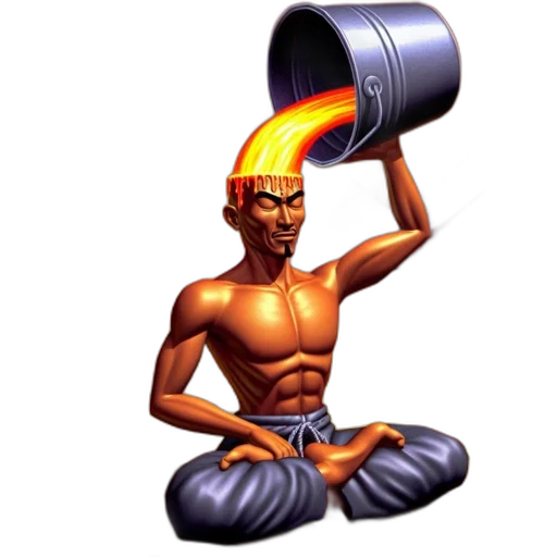 staff, hat, pixel art, concept art, comic book art, man, pours, molten transparent PNG cut-out