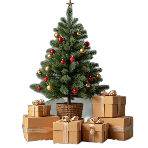 tree, small, christmas, top transparent PNG cut-out