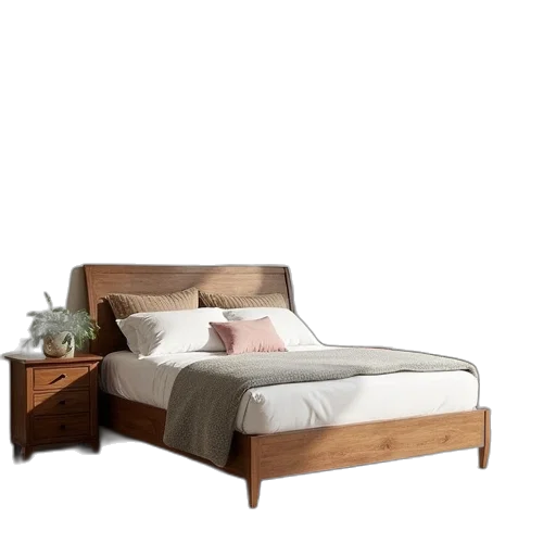 furniture, 3d render, earth tones, bedroom transparent PNG cut-out