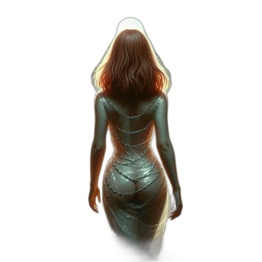 dress, robot, hair, mask, concept art, fantasy art, 3d render, comic book art transparent PNG cut-out