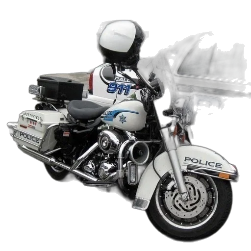 photorealistic, 3d render, police, motorcycle transparent PNG cut-out