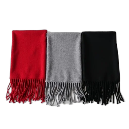 red, monochrome, dark, collection, three, fringed, scarves, laid transparent PNG cut-out