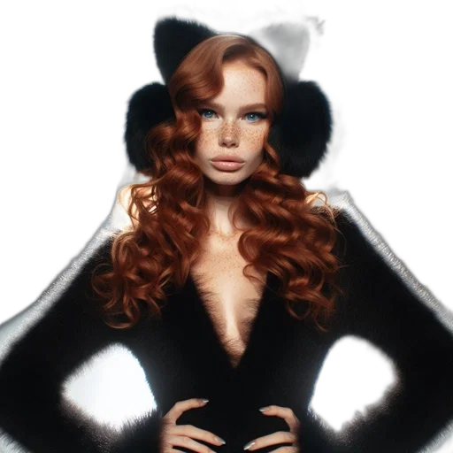 dress, photorealistic, fantasy art, concept art, cartoon, woman, red, hair transparent PNG cut-out