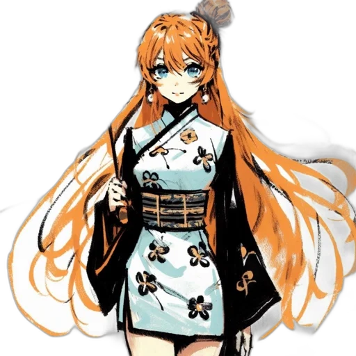 staff, dress, anime, pixel art, concept art, cartoon, monochrome, golden transparent PNG cut-out