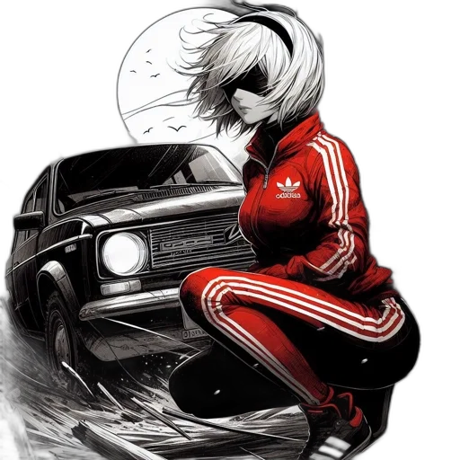 car, jacket, dress, robot, anime, comic book art, concept art, photorealistic transparent PNG cut-out
