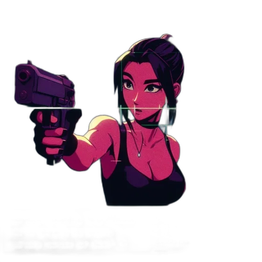 weapon, staff, concept art, comic book art, pixel art, cartoon, animated, woman transparent PNG cut-out