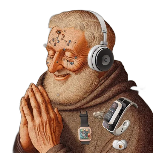 staff, face, mask, concept art, photorealistic, elderly, man, portrayed transparent PNG cut-out