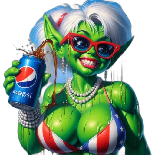 bottle, concept art, fantasy art, photorealistic, comic book art, green-skinned, animated, character transparent PNG cut-out