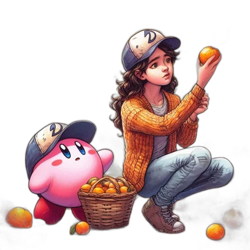 food, hat, pixel art, concept art, watercolor, fantasy art, pastel, monochrome transparent PNG cut-out