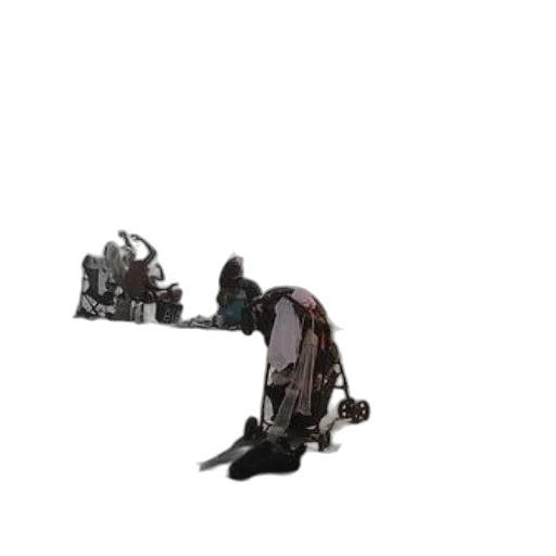 robot, weapon, shoes, staff, concept art, 3d render, pixel art, cyberpunk transparent PNG cut-out