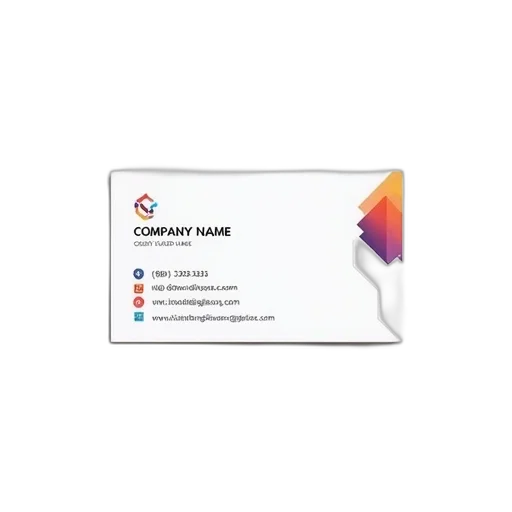 3d render, white, business, card, colorful, geometric, pattern, left transparent PNG cut-out