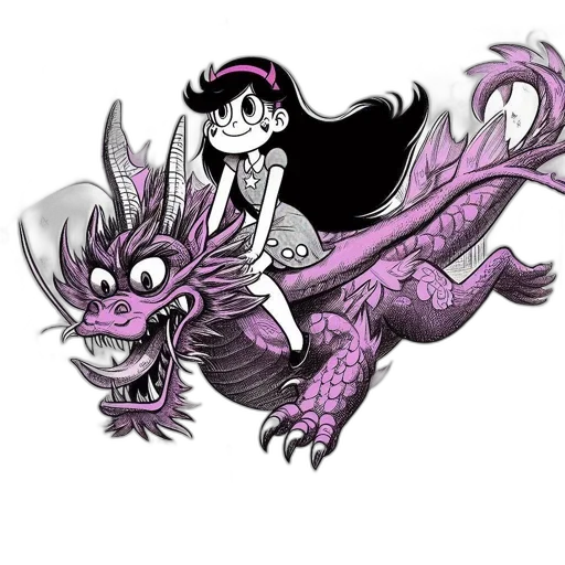 dragon, creature, fantasy art, concept art, cartoon, comic book art, monochrome, young transparent PNG cut-out