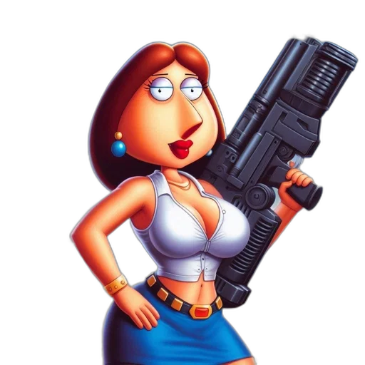 weapon, dress, robot, animal, pixel art, concept art, 3d render, cartoon transparent PNG cut-out