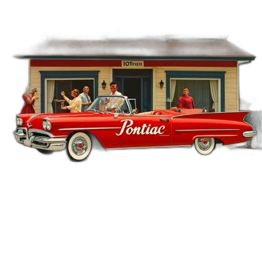 car, furniture, photorealistic, concept art, 3d render, vintage, advertisement, featuring transparent PNG cut-out