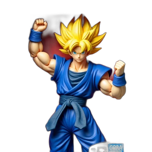 staff, 3d render, concept art, pixel art, photorealistic, blue, figure, goku transparent PNG cut-out