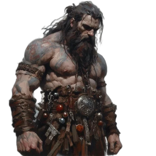 sword, weapon, concept art, fantasy art, comic book art, photorealistic, muscular, man transparent PNG cut-out