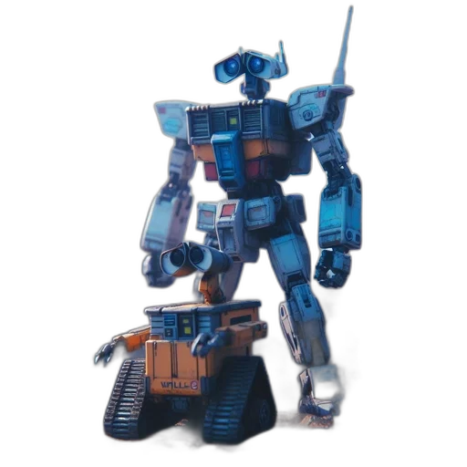 robot, weapon, concept art, 3d render, pixel art, watercolor, blue, humanoid transparent PNG cut-out