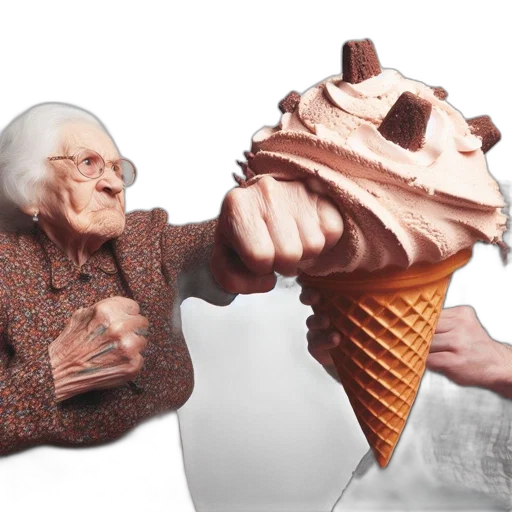 food, umbrella, weapon, hat, 3d render, photorealistic, concept art, elderly transparent PNG cut-out