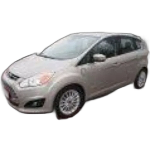car, 3d render, beige, ford, c-max, parked, brick, driveway transparent PNG cut-out