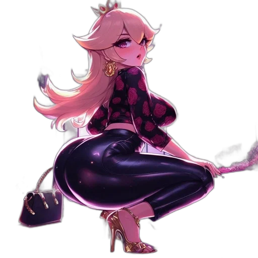 dress, crown, staff, concept art, anime, pixel art, watercolor, dark transparent PNG cut-out