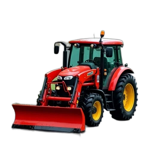 weapon, animal, photorealistic, red, yellow, tractor, plow, attachment transparent PNG cut-out