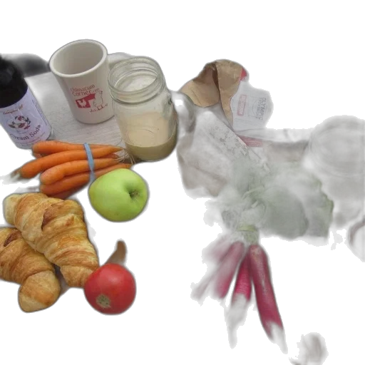 food, picnic, table, various, items, including, croissants, carrots transparent PNG cut-out