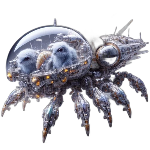 robot, creature, weapon, animal, concept art, 3d render, photorealistic, fantasy art transparent PNG cut-out