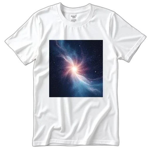 dress, 3d render, photorealistic, outer space, white, t-shirt, graphic, design transparent PNG cut-out