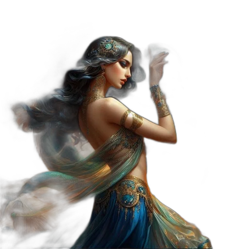 dress, jewelry, sword, fantasy art, concept art, photorealistic, oil painting, fire transparent PNG cut-out