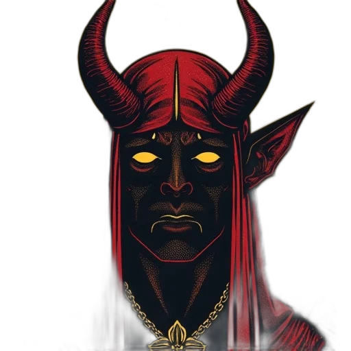 mask, face, fantasy art, concept art, pixel art, comic book art, red, dark transparent PNG cut-out