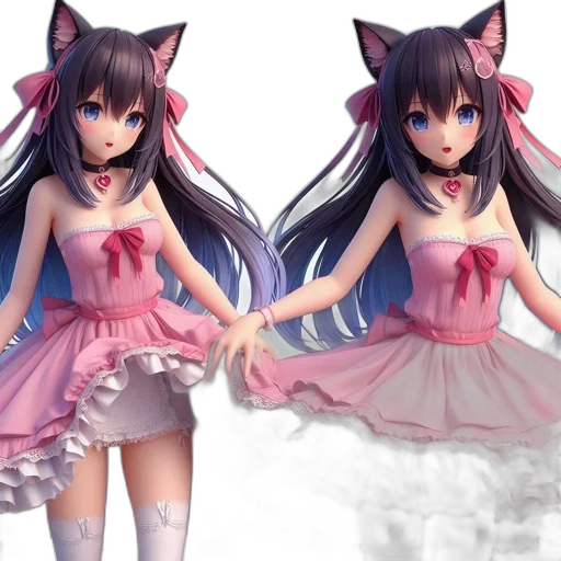 dress, 3d render, concept art, fantasy art, anime, pastel, monochrome, dark transparent PNG cut-out