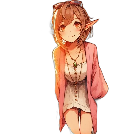 dress, staff, dragon, creature, pixel art, fantasy art, anime, watercolor transparent PNG cut-out